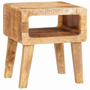 Beistelltisch mit Regal Mango Massivholz Braun
