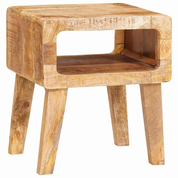Beistelltisch mit Regal Mango Massivholz Braun