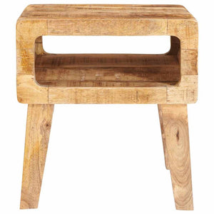 Beistelltisch mit Regal Mango Massivholz Braun