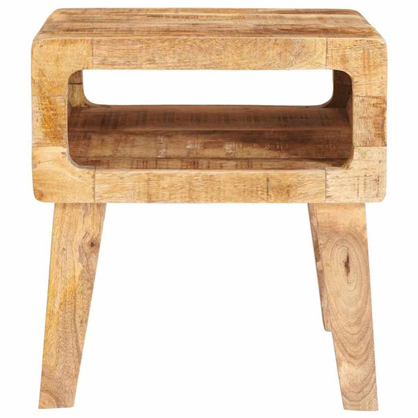 Beistelltisch mit Regal Mango Massivholz Braun