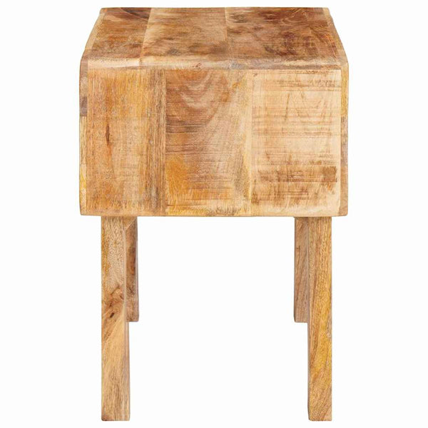Beistelltisch mit Regal Mango Massivholz Braun