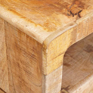 Beistelltisch mit Regal Mango Massivholz Braun