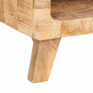 Beistelltisch mit Regal Mango Massivholz Braun