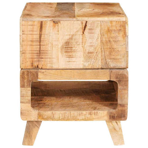 Beistelltisch mit Regal Mango Massivholz Braun