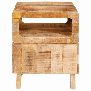 Beistelltisch mit Regal Mango Massivholz Braun