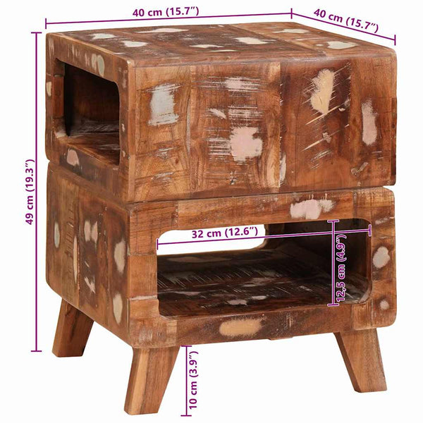 Beistelltisch Braun Massivholz 40x40 cm