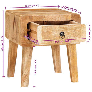 Brauner Beistelltisch Mango Massivholz 40x32x46 cm