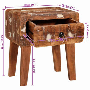 Beistelltisch Braun Massivholz 40x32x46cm