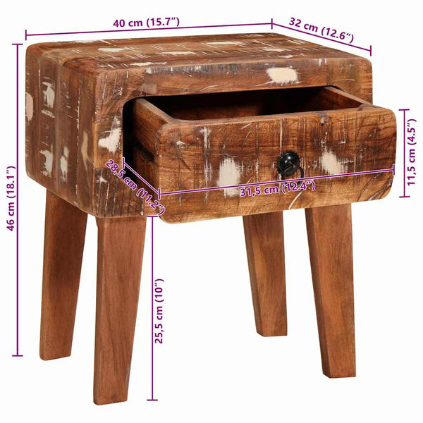 Beistelltisch Braun Massivholz 40x32x46cm