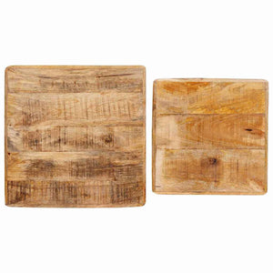 Satztische 2er Set Braun Mango Massivholz
