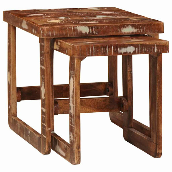 Satztische 2er Set Massivholz