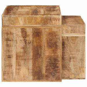 Satztische 2er Set Braun Mango Massivholz