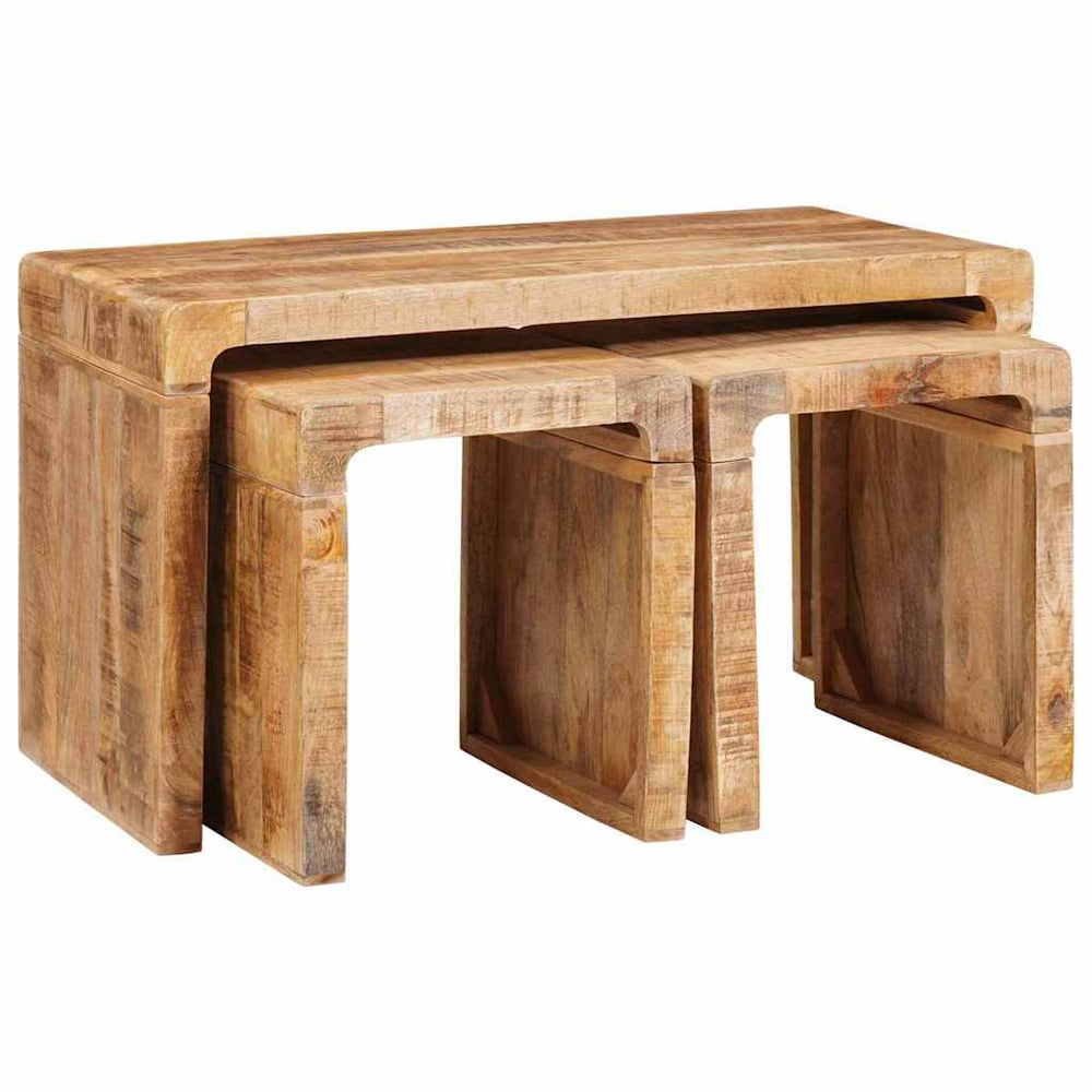 Nestingtisch 3er Set Mango Massivholz Braun