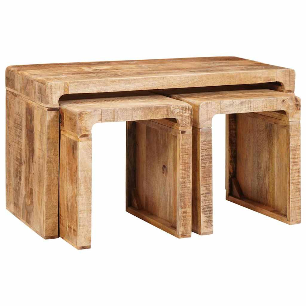 Nestingtisch 3er Set Mango Massivholz Braun