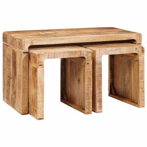 Nestingtisch 3er Set Mango Massivholz Braun