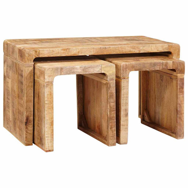 Nestingtisch 3er Set Mango Massivholz Braun