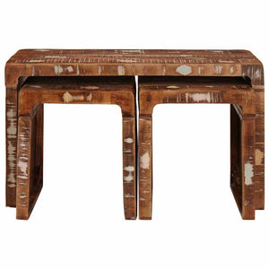 Nestingtisch 3er Set Braun Massivholz