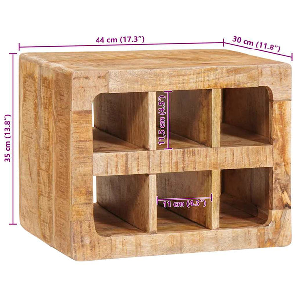 Weinregal Braun Mango Massivholz 44x30x35 cm
