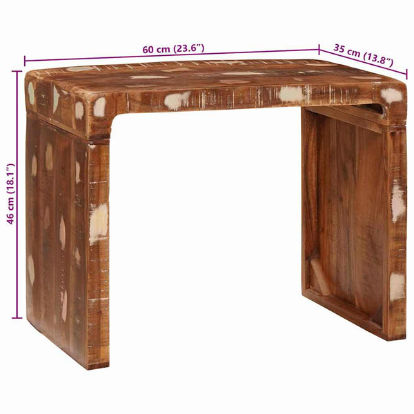 Beistelltisch Braun Massivholz 60x35x46cm