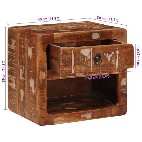 Wandregal Nachtschrank Mehrfarbig 40x30x36 cm