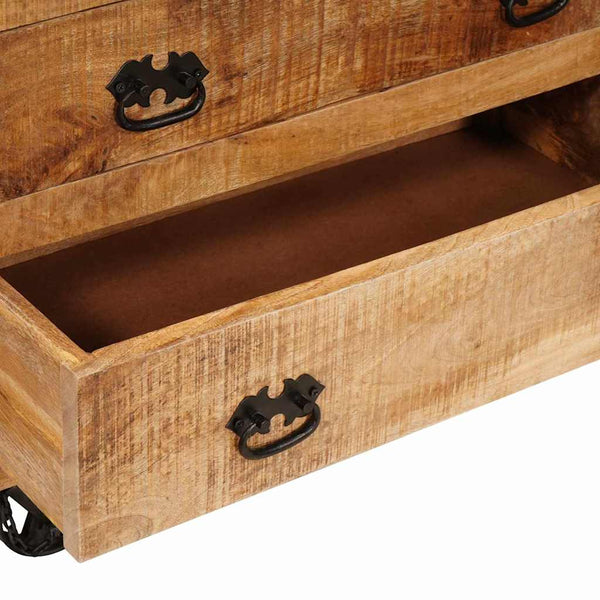Brauner Mango Massivholz Seitenschrank 70cm