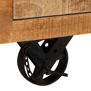 Brauner Mango Massivholz Seitenschrank 70cm