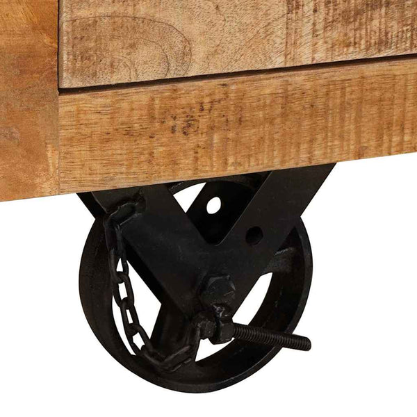 Brauner Mango Massivholz Seitenschrank 70cm