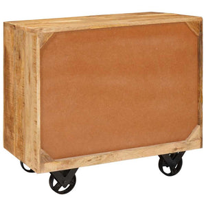 Brauner Mango Massivholz Seitenschrank 70cm