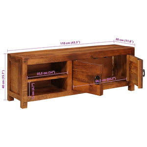 TV-Schrank Mango Massivholz Braun 110cm