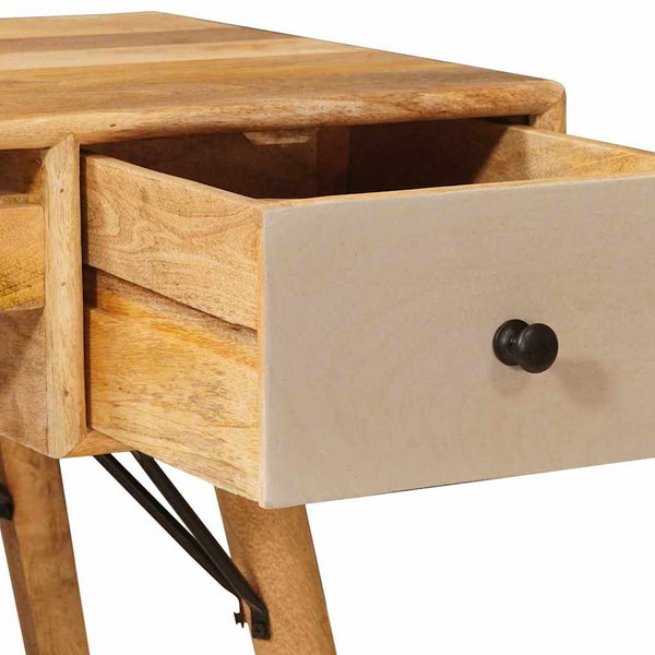 Massivholz Schreibtisch Braun 110 cm