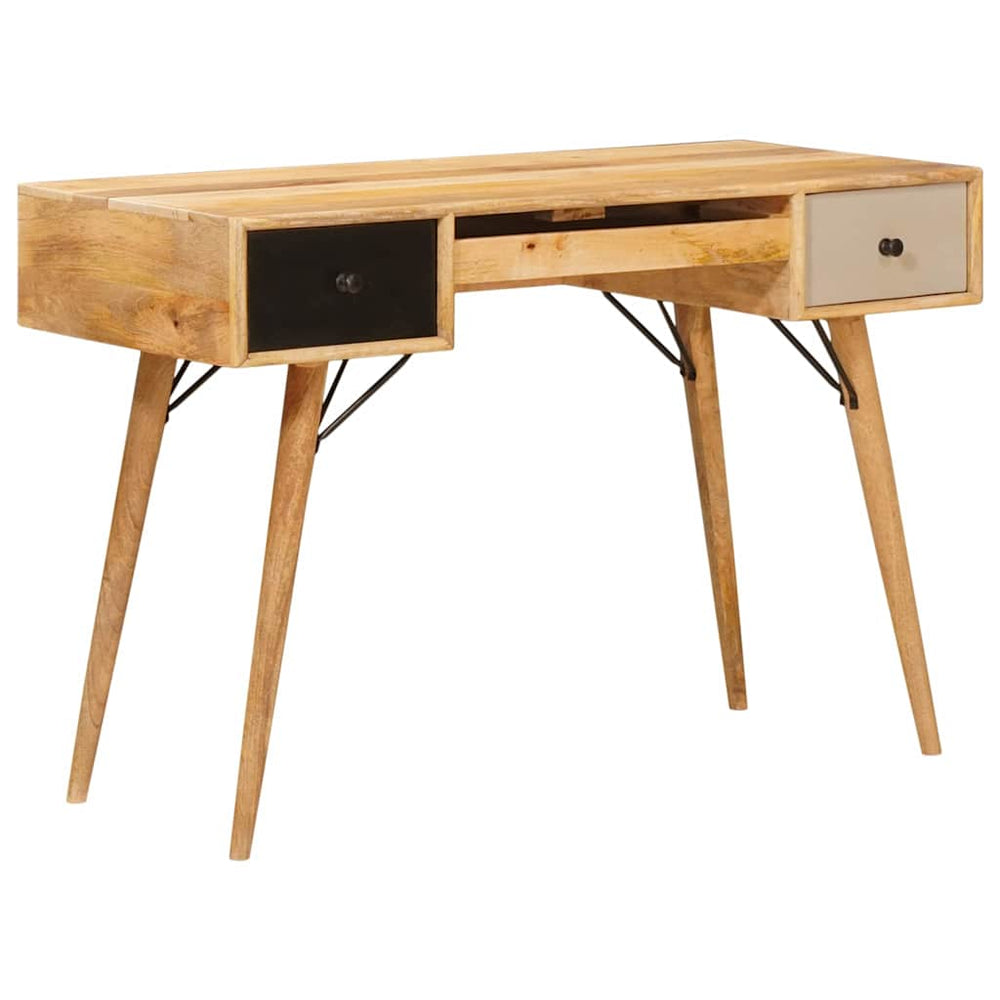 Massivholz Schreibtisch Braun 110 cm