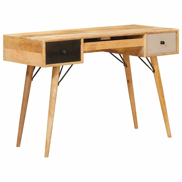 Massivholz Schreibtisch Braun 110 cm