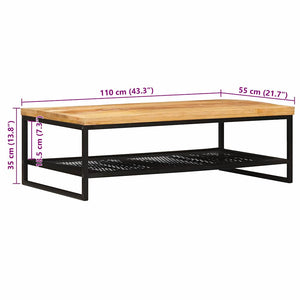 Couchtisch Mango Massivholz Braun/Schwarz 110cm