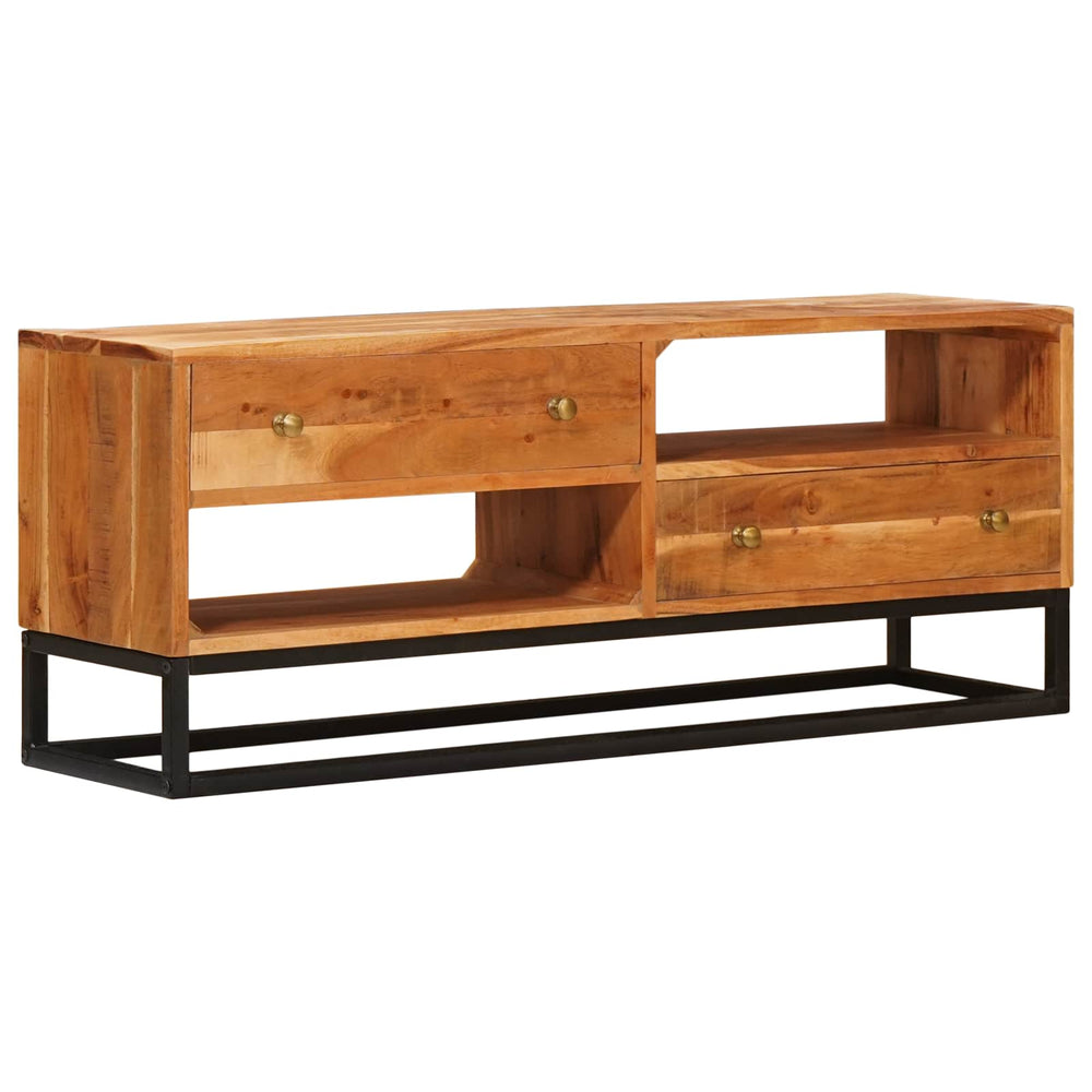 Meuble TV vidaXL Naturel 110 x 30 x 44 cm Bois de Sesham Massif