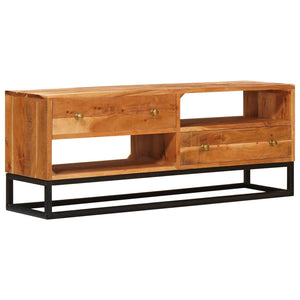 Meuble TV vidaXL Naturel 110 x 30 x 44 cm Bois de Sesham Massif