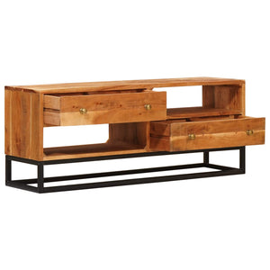 Meuble TV vidaXL Naturel 110 x 30 x 44 cm Bois de Sesham Massif