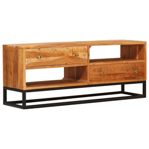 Meuble TV vidaXL Naturel 110 x 30 x 44 cm Bois de Sesham Massif