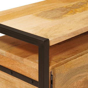 Brauner Stauraumschrank Mango Massivholz 110cm