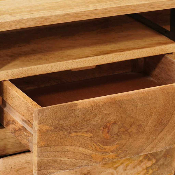 Brauner Stauraumschrank Mango Massivholz 110cm