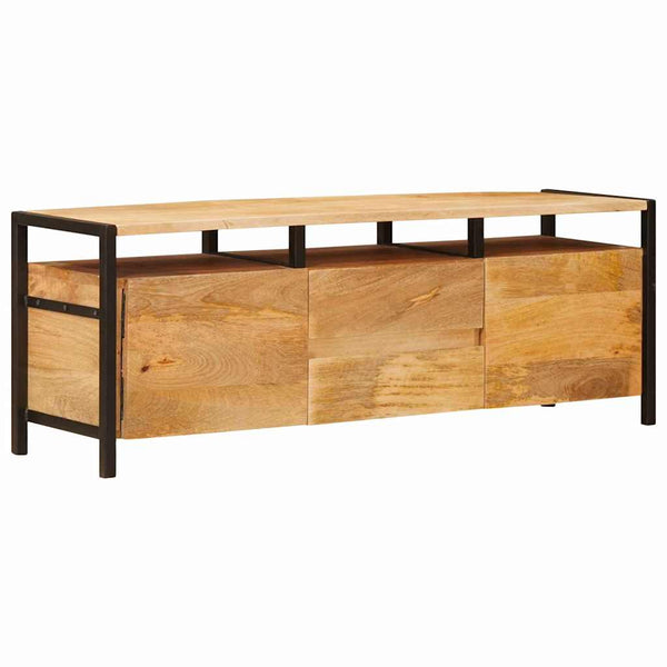Brauner Stauraumschrank Mango Massivholz 110cm