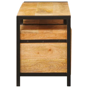 Brauner Stauraumschrank Mango Massivholz 110cm