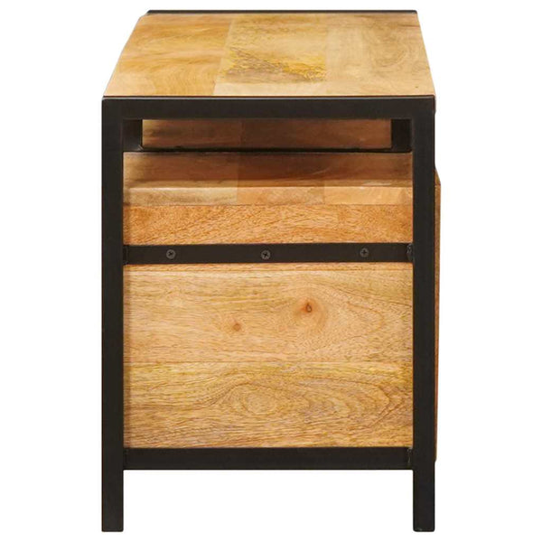 Brauner Stauraumschrank Mango Massivholz 110cm