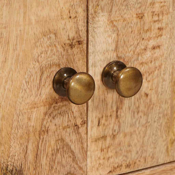 Brauner Stauraumschrank Mango Massivholz 110 cm