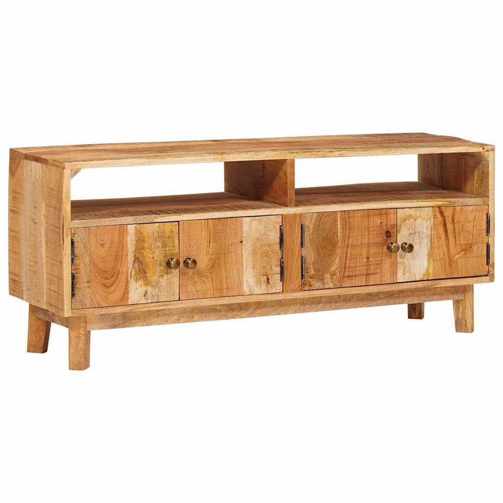 Brauner Stauraumschrank Mango Massivholz 110 cm