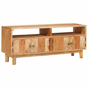 Brauner Stauraumschrank Mango Massivholz 110 cm