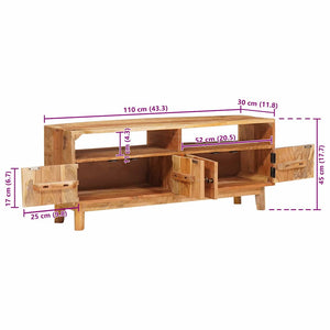 Brauner Stauraumschrank Mango Massivholz 110 cm