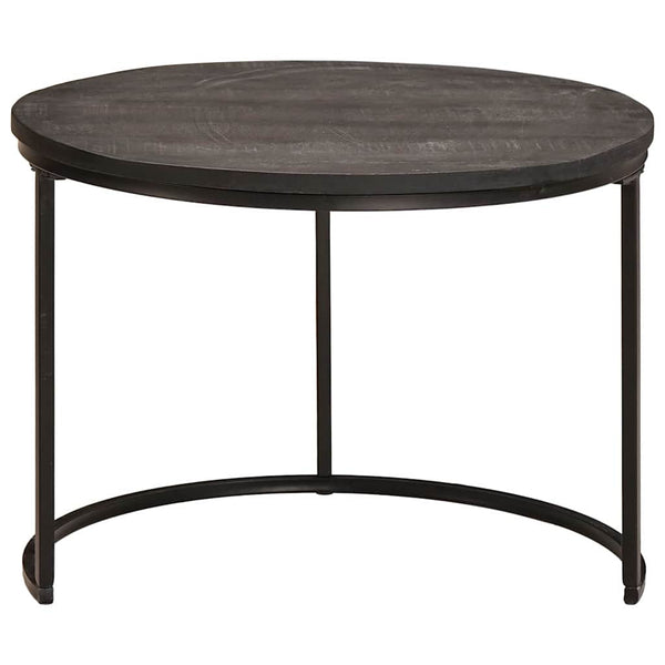Nesting Couchtische 3er Set Mango Massivholz Schwarz