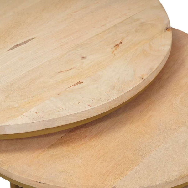 3er-Set Couchtische Massivholz Mango Braun