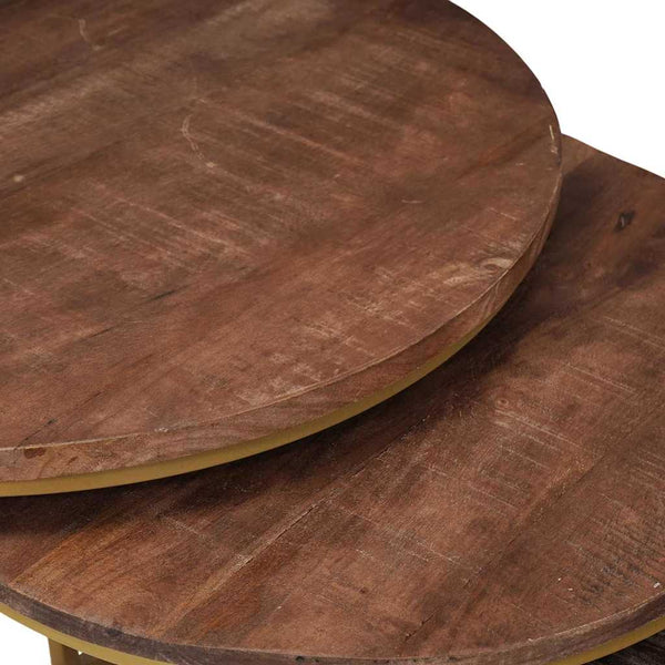 Nesting Couchtische 3er Set Mango Massivholz
