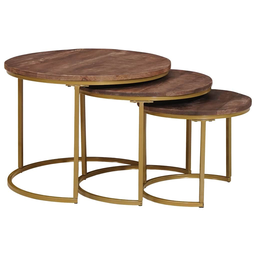 Nesting Couchtische 3er Set Mango Massivholz